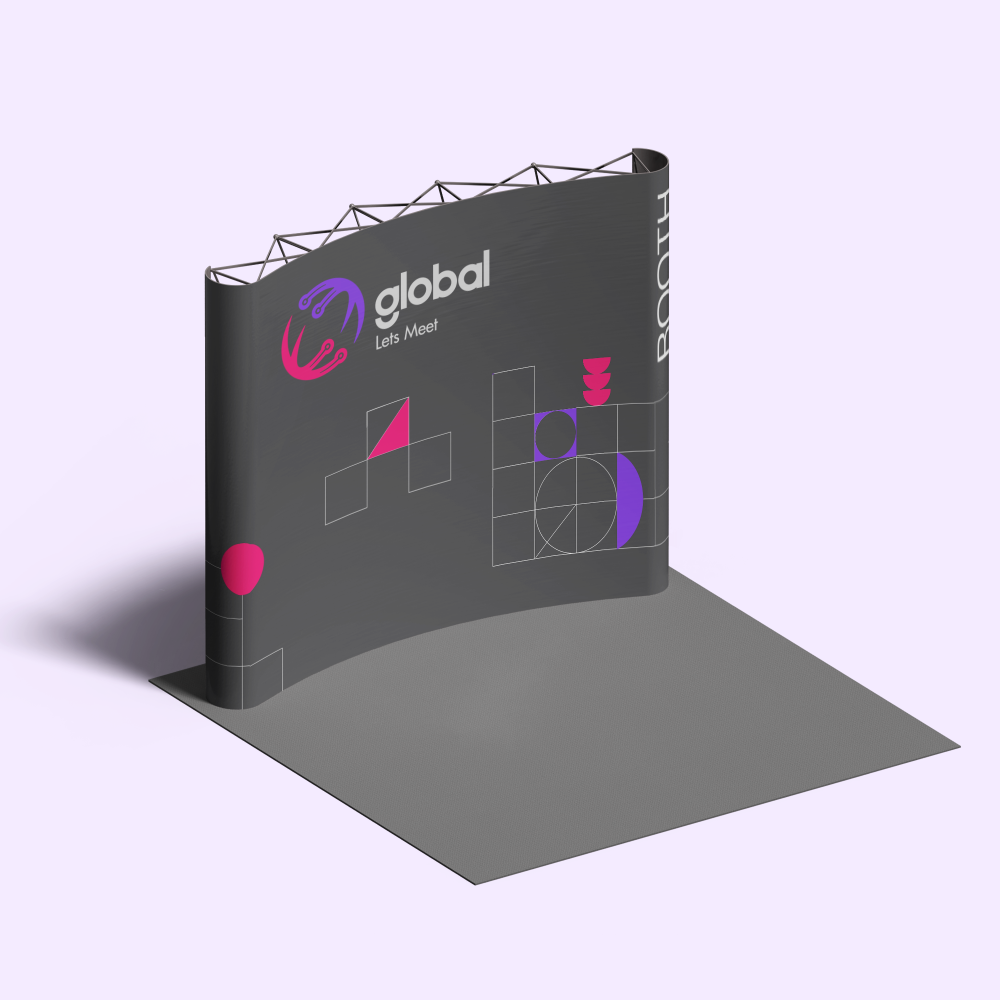 Curved Booth Backdrop Mockup